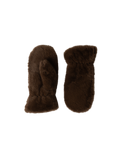 brown faux fur mittens