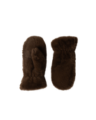 brown faux fur mittens