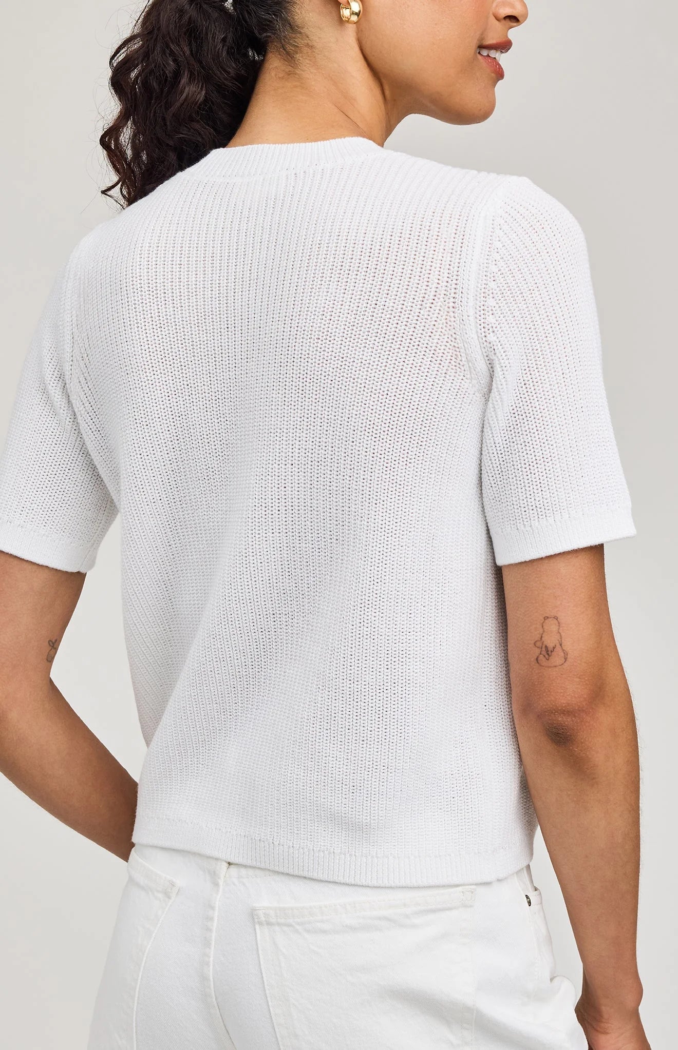 knit t-shirt in white