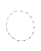 silver bean shaped necklace