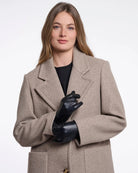 black leather gloves