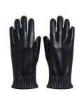 black leather gloves