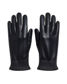 black leather gloves