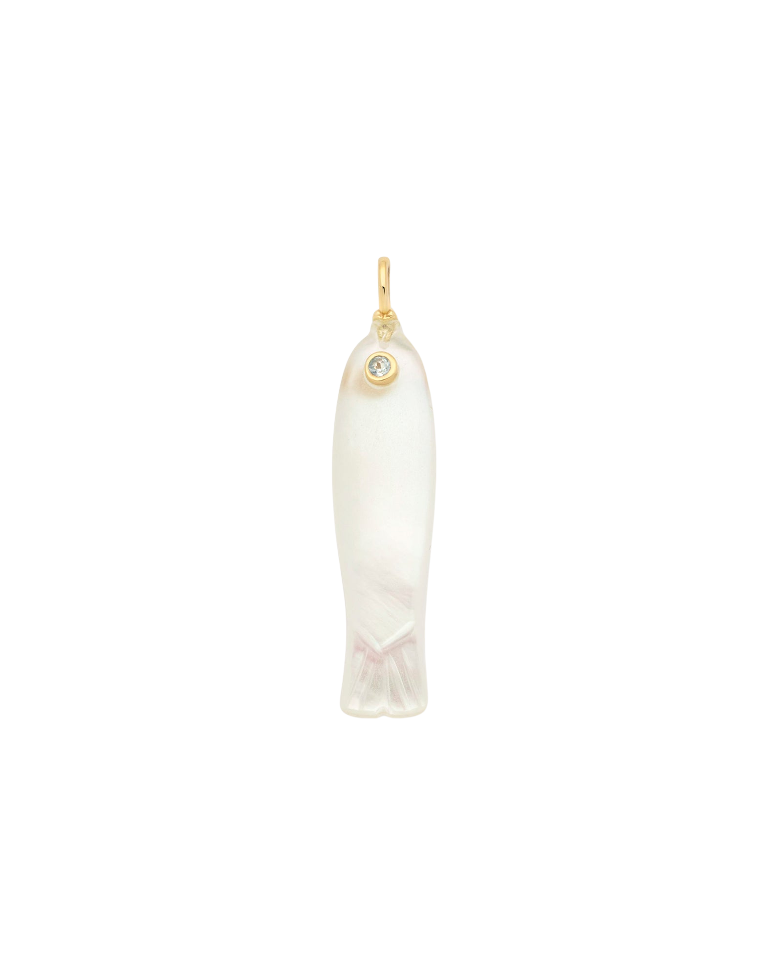 white fishnecklacre pendant