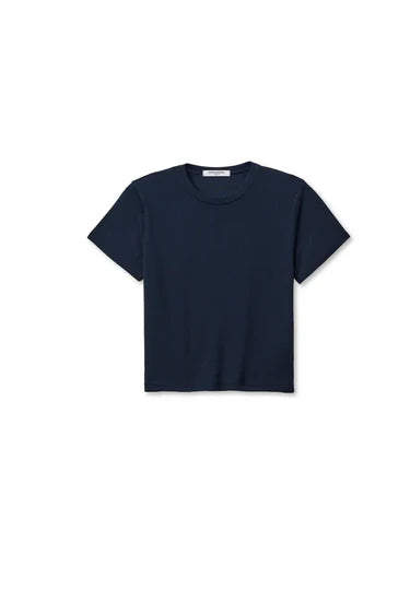basic ribbed crewneck t-shirt in navy