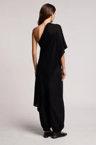 linen off the shoulder cape sweater