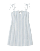 mini dress in white and blue stripes
