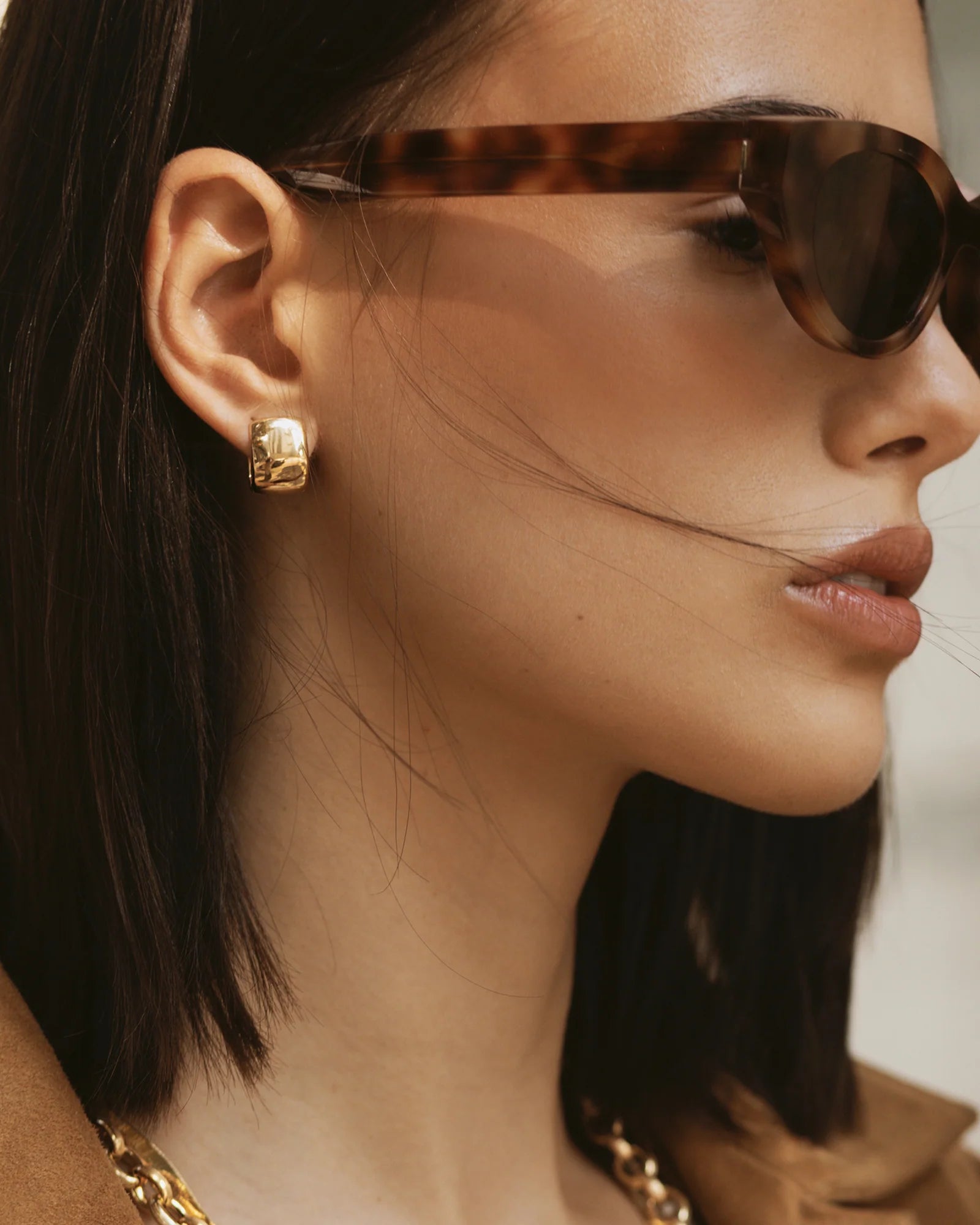 gold chunky earrings