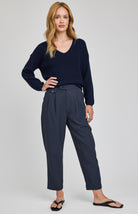 cropped suiting pant in navy 