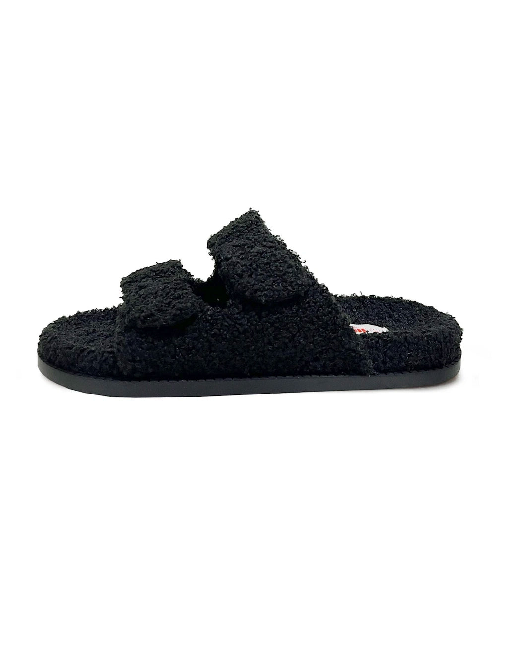 Freedom Moses Evu Sherpa Fleece Slides in Black