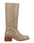 tall leather boot in a brown grey 