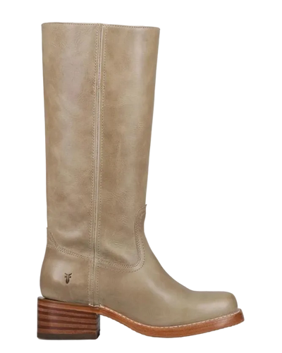 tall leather boot in a brown grey 