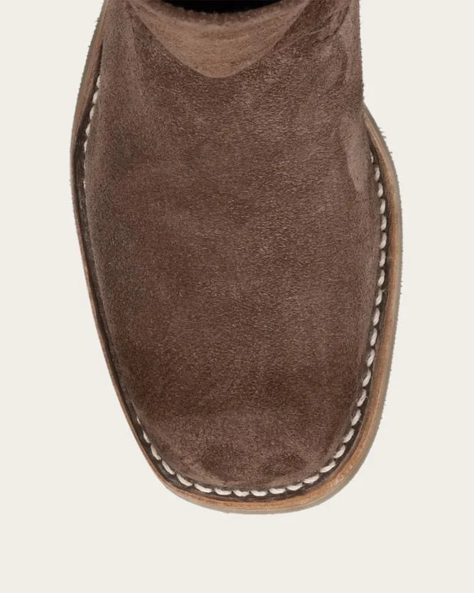 dark brown suede tall boot
