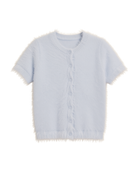 light blue short sleeve fuzzy cardigan