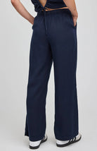 wide leg navy drawstring pant
