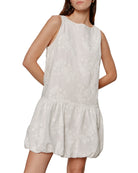 eyelet mini bubble dress in white