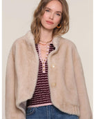 faux fur coat in beige