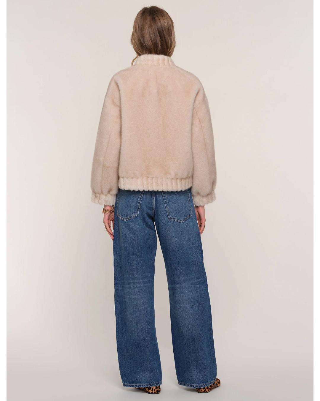 faux fur coat in beige