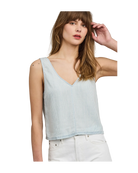 blue stripe v-neck tank top 