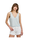 blue stripe v-neck tank top 