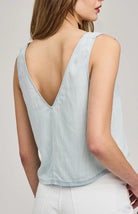 blue stripe v-neck tank top 