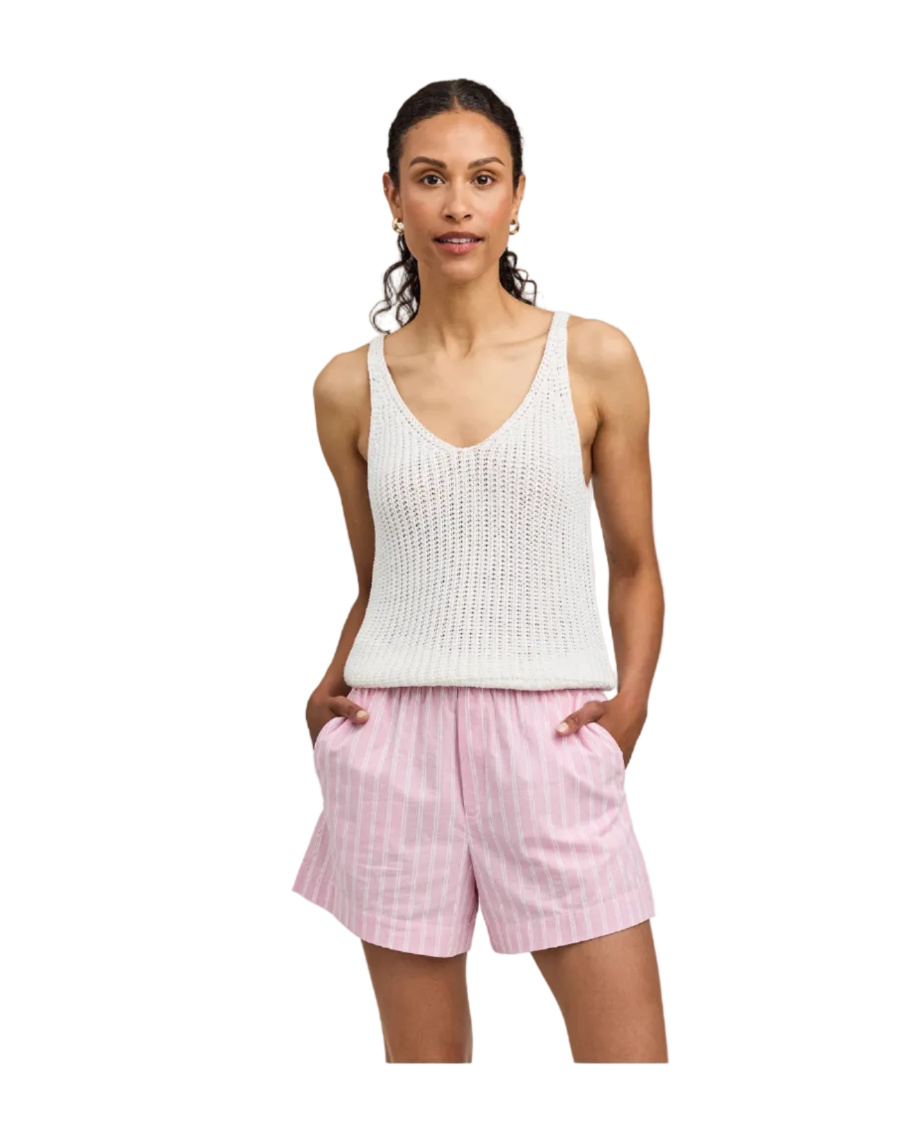 pink stripe short