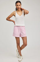 pink stripe short