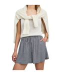 navy gingham shorts with a drawstring