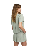 green gingham shorts with a drawstring