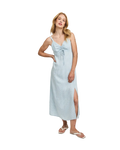 light blue stripe midi dress