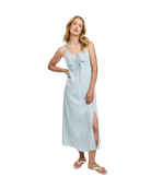 light blue stripe midi dress