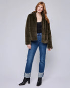 Gentle Fawn Faux Fur Jacket in Olive Green