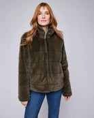 Gentle Fawn Faux Fur Jacket in Olive Green