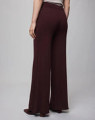wide leg ribbed sweatpant in dark red