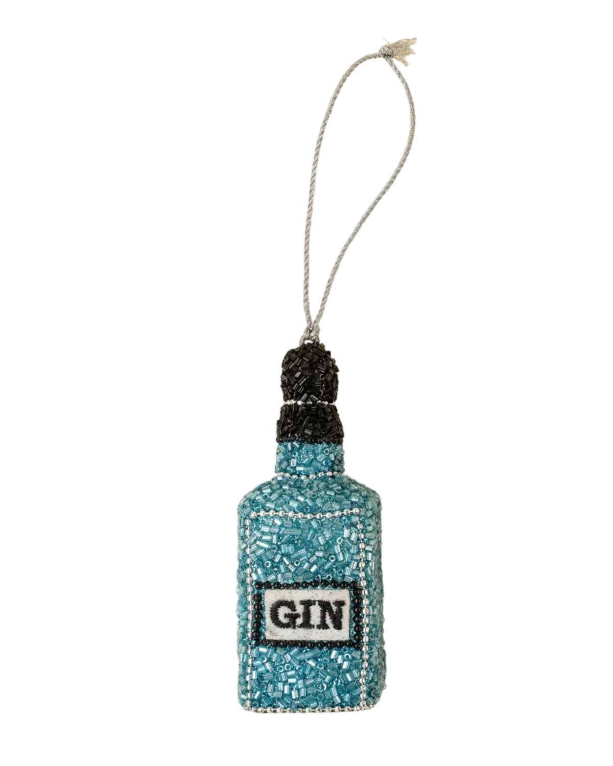 gin bottle beaded ornament