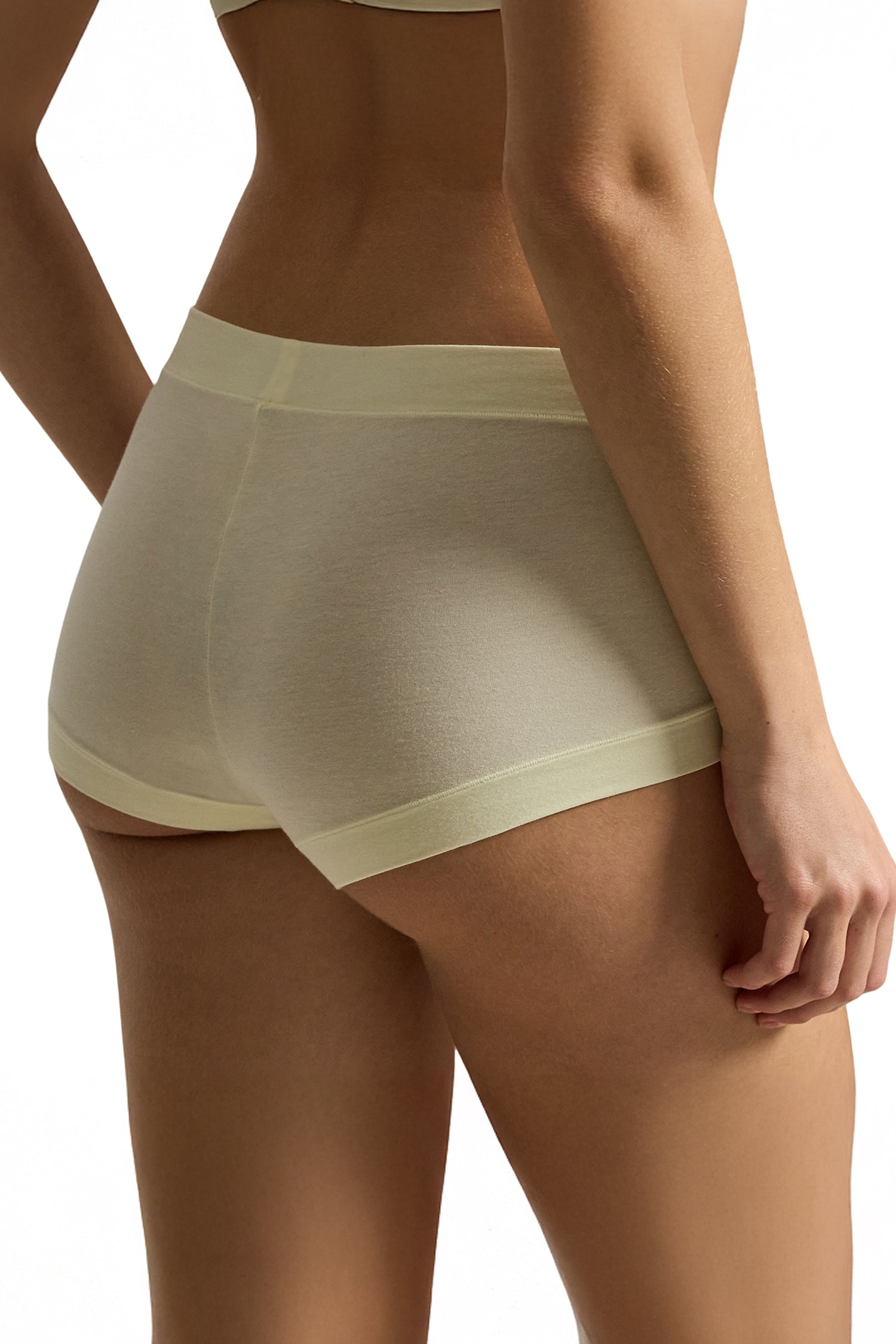 girl short underwear in light yellow