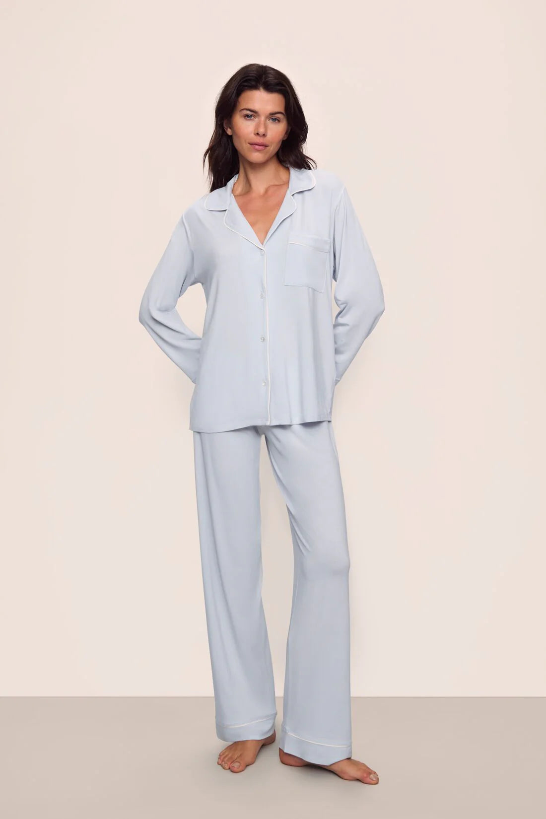 pant and long sleeve pj set in light blue