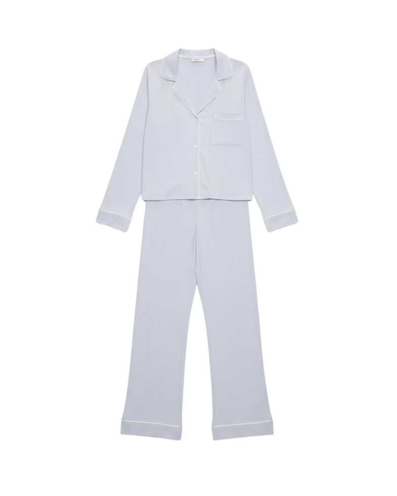 pant and long sleeve pj set in light blue