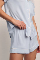 pj short and top set in light blue 