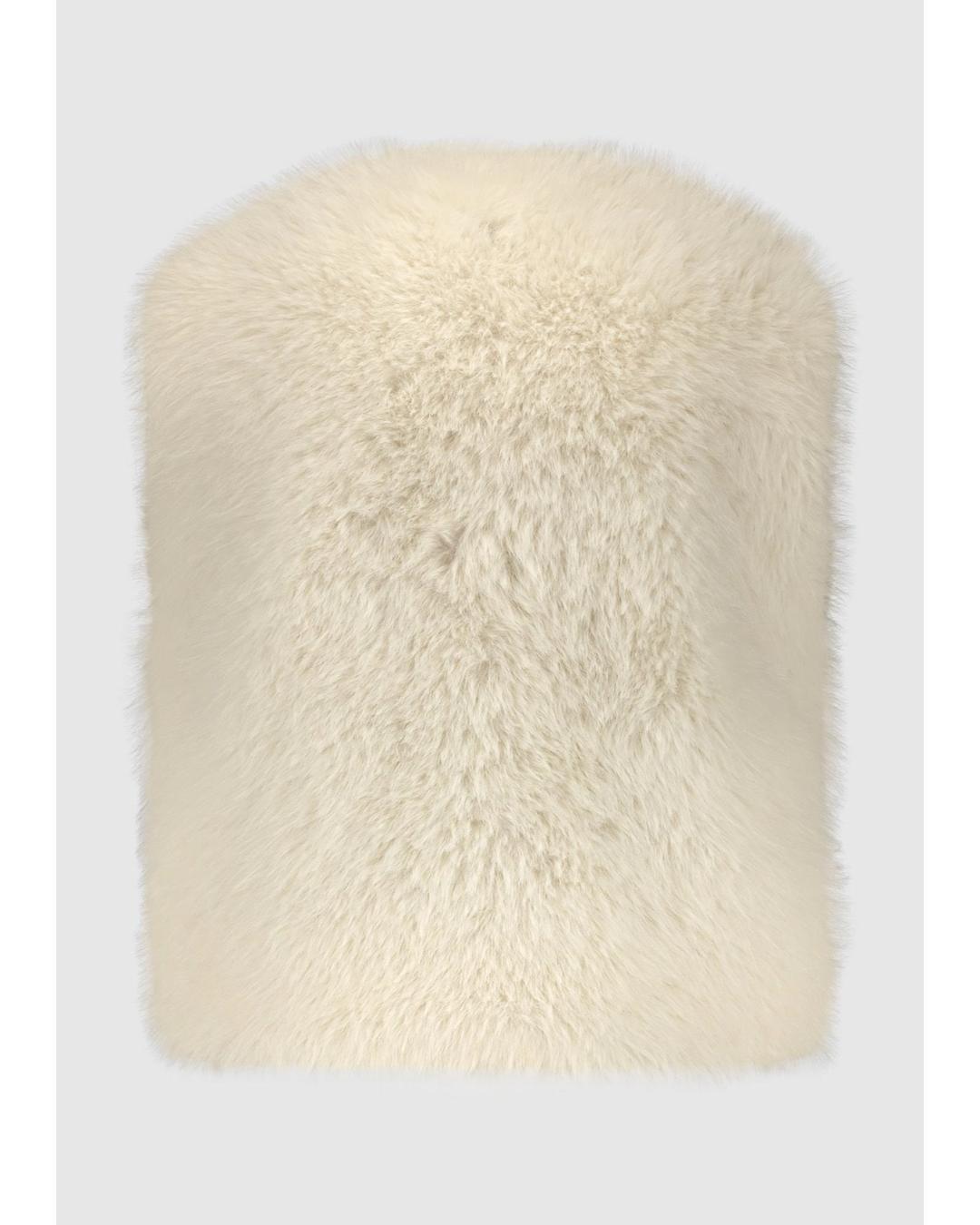 faux fur vest in off white