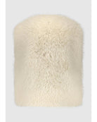 faux fur vest in off white