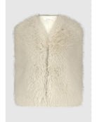 faux fur vest in off white