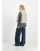 faux fur vest in off white