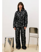 black floral blouse with a tie waist