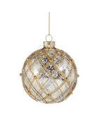silver and gold ball ornament 