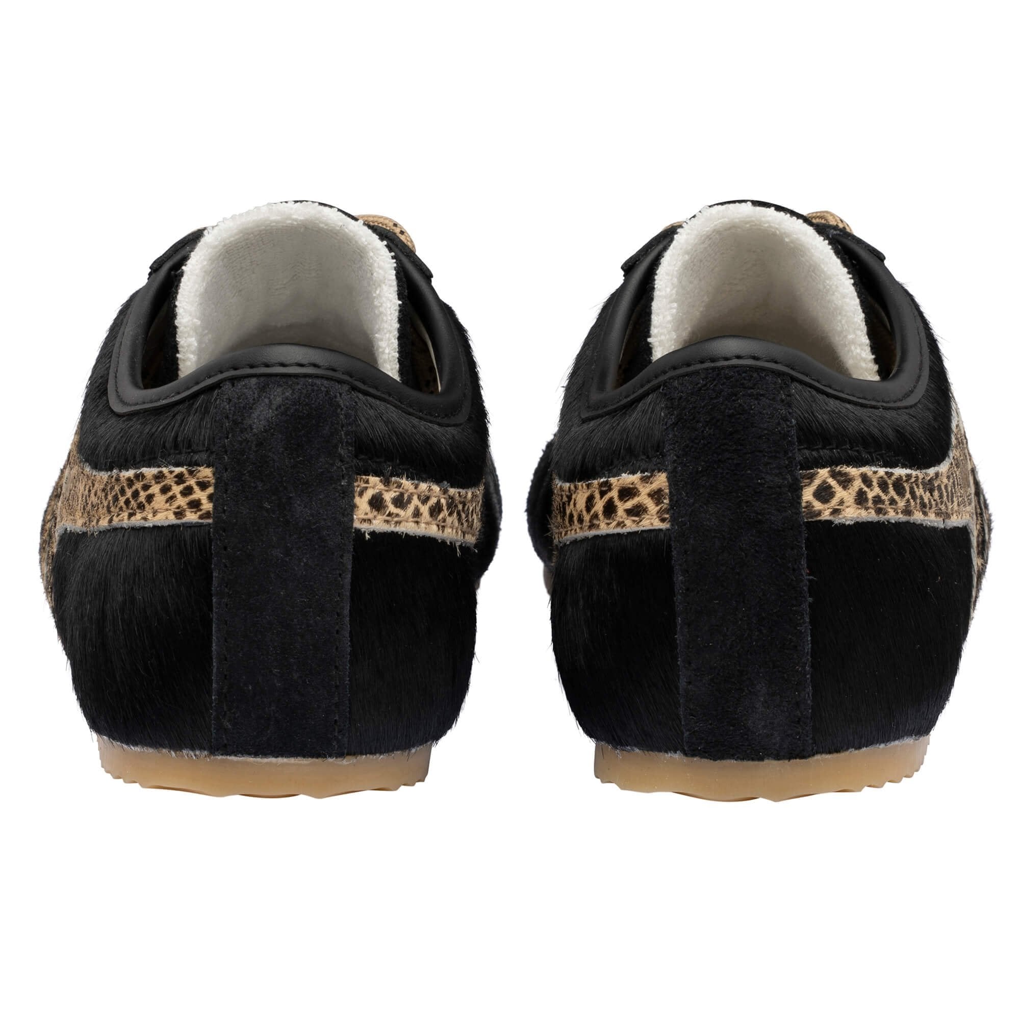 black hair snake skin detail sneaker