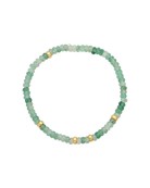 beaded bracelet in gold and green stones