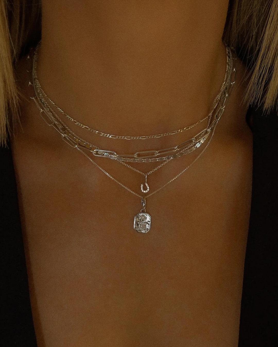 chain link necklace in silver