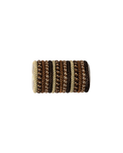 set of brown and gold hair elastics