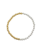 half gold and half silver beaded bracelet